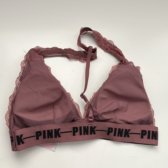 Pink Victoria Secret, Lace Strappy - Back Halted Bralette - Picture 2 of 2